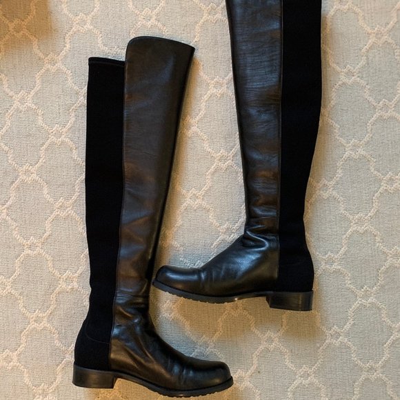 STUART W Shoes - Stuart Weitzman 5050 Knee High Boots in Black Leat
